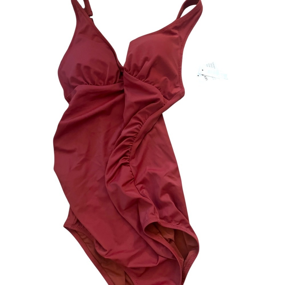 NEW Amazon Essentials Small Maternity One Piece Swimsuit UPF 50 V-Neck Ruched - Picture 7 of 11
